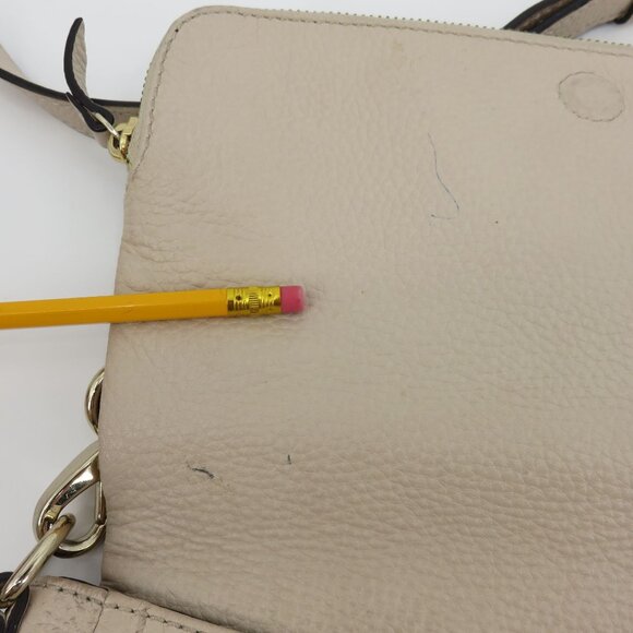 Kate Spade Cobble Hill Small Toddy Crossbody Handbag Purse Beige Pebbled Leather - Picture 9 of 16